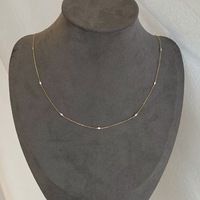 Collier fin en zircone cubique taille marquise, élégant, en or 14 carats et argent sterling 925, pour femme