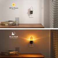 ZHILAI 1W LED Mini Bernsteinfarbenes Kerzenlicht mit Sensor, Helligkeitsregulierbar, Steckdosen-Nachtlicht für Schlafzimmer und Treppen