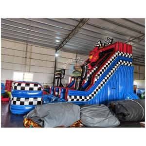 Toboggan aquatique gonflable commercial à double piste, toboggan gonflable sur le thème des voitures de course <span class=keywords><strong>avec</strong></span> <span class=keywords><strong>piscine</strong></span> pour la <span class=keywords><strong>location</strong></span> - Product Image 3