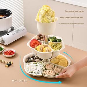 Hot <b>Pot</b> Serving Tray Divided Food Platter for Meat Vegetables Snacks and Dining <b>Table</b> Organization - Product Image 2