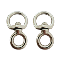 Anneau pivotant en forme de 8 en fonte nickelée marine, boucle de chaîne 7x20x31x82mm, accessoires de quincaillerie pour animaux de compagnie, yachts et bateaux