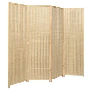 Modern Movable Decorative Bamboo Eco Friendly Privacy Paravan Screen Partition Room Divider Screen