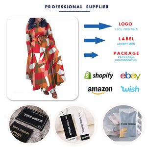 Q103 Mới Nhất Thiết Kế Thanh Lịch Dresses Phụ Nữ Tính Khí Giản Dị Ren Up A-Line Maxi Dresses Phụ Nữ In Mùa Đông Ăn Mặc - Product Image 3