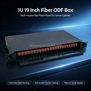Boîtier terminal ODF à fibre optique 1U 19 pouces coulissant, 24 ports FC UPC, entièrement équipé pour armoire de serveur - Product Image 3