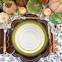 Ensemble de 13 assiettes de présentation de mariage en verre texturé classique, durables et écologiques, vaisselle décorative colorée