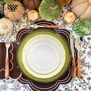 Juego de Platos de Presentación de Vidrio Texturizado de 13 Pulgadas, Clásicos, Duraderos y Ecológicos, Vajilla Decorativa Colorida para Bodas - Product Image 3