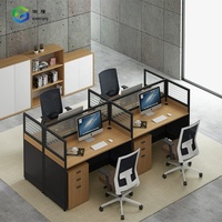 Vente en gros Bureau de bureau Mobilier de bureau moderne Table Verre Centre d'appels Postes de travail