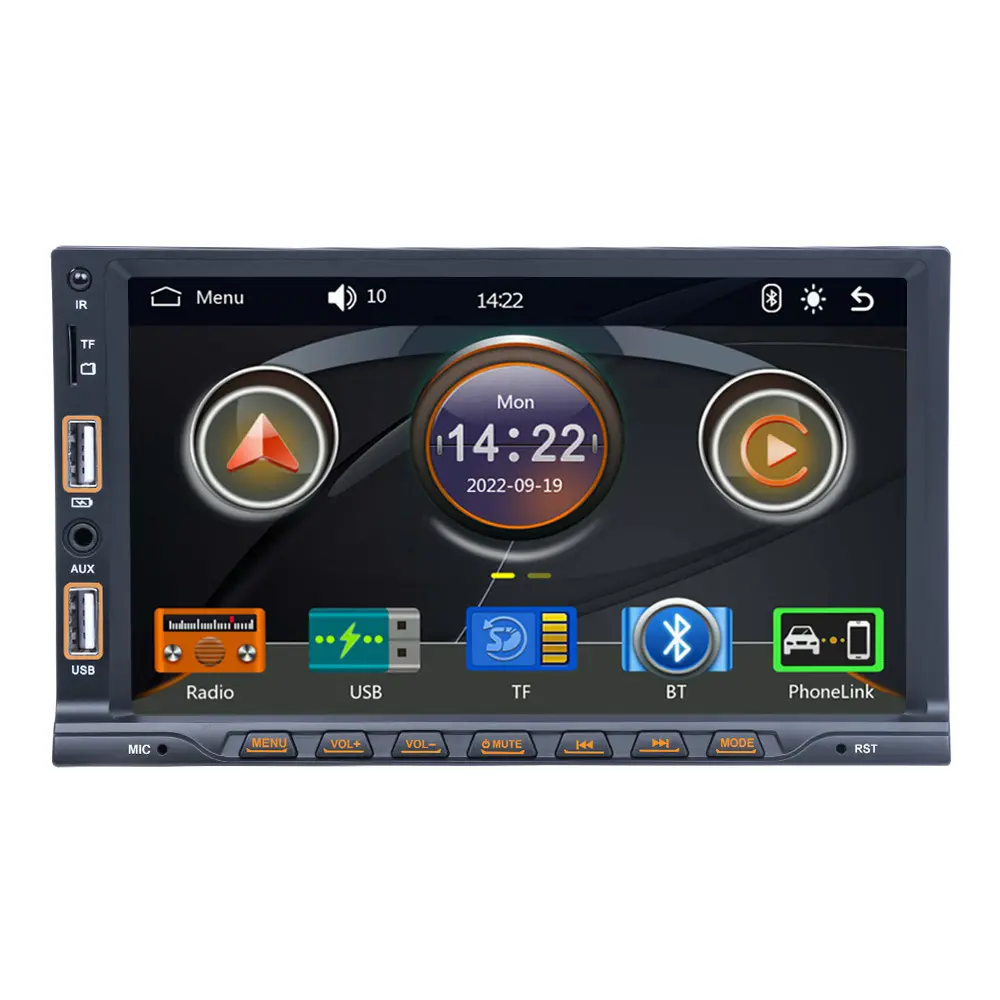 Android Car Radio 7 Inch Tunch Screen 1 din 2 din Single Din Car Stereo 7 Color Button Backlight 2 USB Car MP5 Video Player