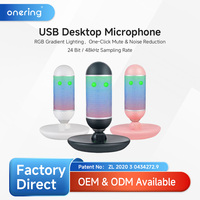 Micrófono de Escritorio USB Yarmee Mejorado, Micrófono de Condensador Cardioide de 192kHz 24bit RGB para Streaming, Grabación y Juegos