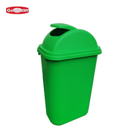 Poubelle rectangulaire en plastique avec logo personnalisé avec couvercle pivotant pour le recyclage en PP durable