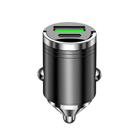 Chargeur de voiture rapide 100W PD QC3.0 Type-C, chargeur de voiture rapide USB, chargeur de voiture mini en alliage d'aluminium