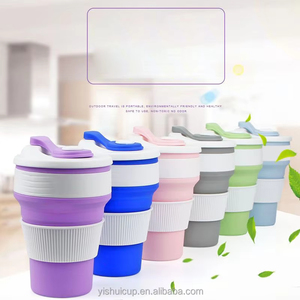 BPA-Free Silicone <strong>Collapsible</strong> Travel <strong>Cups</strong> Leak-Proof Folding Coffee Mug with Reusable Tea Water Lid Ceramic <strong>Cups</strong> - Product Image 2