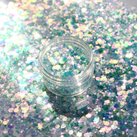 5 pots/ensemble de paillettes irisées pour ongles, mélange de paillettes épaisses et fines, poudre holographique scintillante, paillettes effet aurore pour ongles