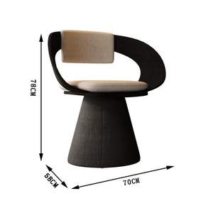 Sillón giratorio minimalista moderno con cojín para restaurante o dormitorio, en negro, rojo, marrón y gris, XMC25110701 - Product Image 5