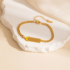 Großhandel Gravierbares Edelstahl-Armband 18K PVD Vergoldet Anlaufbeständig Personalisierter Name Logo Maßgefertigter Schmuck für Geschenke - Product Image 6