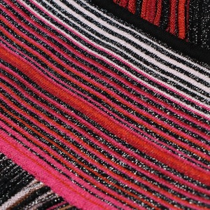 Women's Striped Sparkle Knit Dress, Custom <b>Red</b> V Neck Long Sleeve Bodycon Maxi Dress Sweater, Wholesale Evening Sweater - Product Image 5