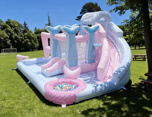 Château gonflable rose princesse pour enfants, toboggan extérieur, idéal pour les fêtes, mariages, été, adapté à la <span class=keywords><strong>location</strong></span> commerciale - Product Image 2