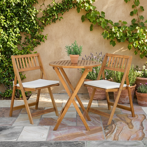 Silla de Jardín Plegable Minimalista de Madera de Teca, Asiento de Comedor para Patio con Cojín, Muebles de Balcón para Exteriores - Product Image 3