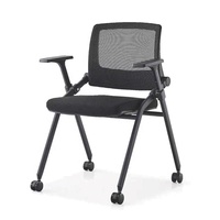 Chaise de bureau ergonomique moderne en maille avec accoudoirs rabattables, support lombaire empilable, pour hôpital et usage domestique