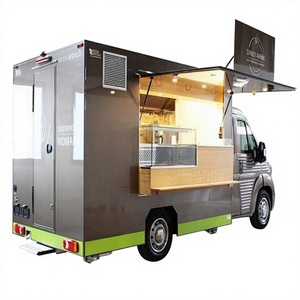 Mobile Food Truck-Vintage Classic Style Aluminum Frame Rust Resistant Commercial Catering Dining Car Mobile Kitchen Cooking - Product Image 1