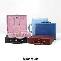 Boîte à bijoux multifonctionnelle en cuir PU, grande capacité, pour colliers, bagues, boucles d'oreilles, bracelets, avec logo personnalisé