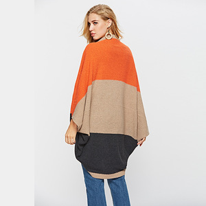 Nouveau cardigan décontracté en maille ample pour femme, style châle, manches chauve-souris, couleurs assorties, collection printemps-automne - Product Image 5