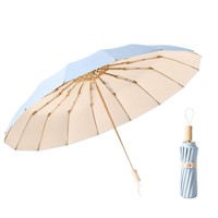 Parapluie Adhésif Color Collision à 8 Baleines, Renfort Épaissi, Protection, Protection UV, Pliable