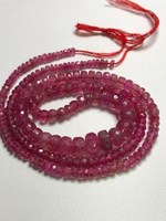 Perles Rondelles en Rubis Micro-facettées Transparentes de Haute Qualité - Magnifiques - Environ 16 pouces de long