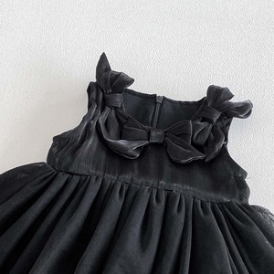 Tutina Estiva Nera 2026 per Bambina con Fiocco in Tulle e <span class=keywords><strong>Vestito</strong></span> - Product Image 4