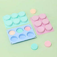 Moule à Gâteau Cylindre Rond 6 Cavités Moule à Chocolat pour Muffin Cupcake Brownie Gâteau Pudding Cercle Moule en Silicone