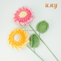 Ramos De Wholesale, bouquet de fleurs artificielles éternelles en tricot, rose en crochet, cadeau de remise de diplôme, fleurs pour la fête des mères