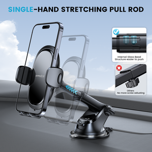 אוניברסלי נייד מחזיק גביע יניקה עבור לוח מחוונים לשמשה הקדמית לוח מקשים אחד שחור - Product Image 2