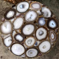 Dalles en pierre d'agate naturelle pour décoration intérieure de luxe Fournisseur de carrelage en pierre d'agate pour meubles de table à panneaux muraux