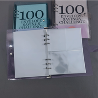 Reliure à anneaux transparente en pvc coffret cadeau pour carnet 100 enveloppe reliure défi économies classeur budget a5 personnalisé avec enveloppes pour billets