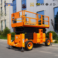 Plateforme élévatrice à ciseaux tout-terrain conforme à la norme CE CFPT, élévateur électrique à ciseaux autopropulsé