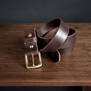 Cinturón de Cuero Genuino y Acero, Estilo Vintage, Impermeable, con Hebilla de Pin, Ecológico, Resistente, Formal, OEM, ODM, Personalizable, Duradero, 3.8CM - Product Image 1