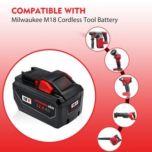 Milwaukee <span class=keywords><strong>M</strong></span> 18S Pil 48-11-1850 48-11-1860 ile uyumlu 18V 12.0Ah Yüksek Çıkışlı Yedek Pil, Milwaukee 18V Aletleriyle Uyumlu - Product Image 4