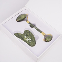 EwayHealth EW-JR-005 – Kit de massage facial professionnel avec rouleau de jade HD et Gua Sha, personnalisable avec logo gratuit, pour le visage et les yeux