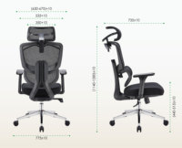 Chaise de bureau exécutive pivotante ergonomique à dossier haut en maille, réglable en hauteur, avec base chromée 4D, pour usage commercial moderne en gros
