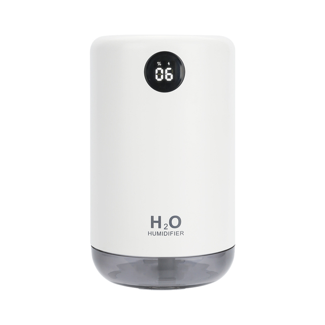 Smart Home Appliances Portable Rechargeable Ultrasonic Humidifier 2000mAh Battery Digital Display USB Hotel Outdoor 500ml