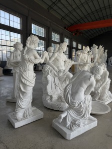 Escultura decorativa al aire libre de figura mitológica griega antigua-<span class=keywords><strong>Dios</strong></span> <span class=keywords><strong>Apolo</strong></span> bañándose en una escultura de jardín de piedra natural - Product Image 2