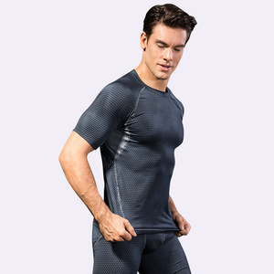 Camiseta Deportiva de Compresión para Gimnasio, con Costuras Planas 3D, Spandex, 180g, Tejido de Punto, Diseño en Blanco, para Hombre, Venta al Por Mayor - Product Image 3