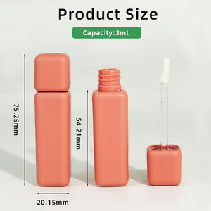 Custom logo <b>Lip</b> <b>Gloss</b> Container Empty Lipgloss Lipstick Packaging Plastic Square <b>Clear</b> <b>Lip</b> <b>Gloss</b> Tubes with Wands 5ml 8ml 10ml - Product Image 3
