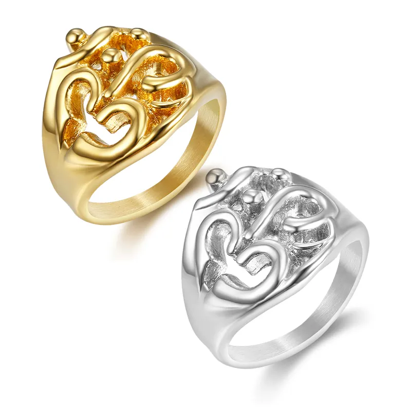 Personalizzato monili di Yoga OM segno anello in oro di colore da corsa degli uomini di anello segno