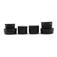 Pots cosmétiques vides en aluminium pour crèmes et baumes, noir mat, 10g, 30g, 50g, 60g, 80g, 100g, 120g, 150g, 250g, 1oz, 2oz, 4oz