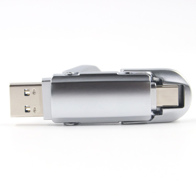 High Quality New USSD USB 3.0 256GB-1TB Silver Metal Flash Drive Encryption USB Type-C Interface Portable 1-Year Warranty