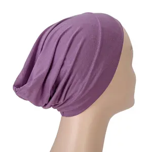 Оптовая продажа, недорогой дышащий материал, хлопковый трикотаж, закрытая внутренняя шапка, Эластичный Нижний шарф для женщин, мусульманский Нижний шарф
