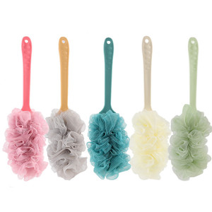 Long <b>Handled</b> Bath Brush Pink Plastic Back Scrubber Shower <b>Sponge</b> With Handle For Bathing - Product Image 5