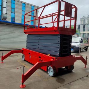 Otomatik Yürüyen Kaldırma Yüksekliği 6m 8m 10m 12m 14m Kendinden Tahrikli Mobil Elektrikli Makaslı Platform Adam Asansörü - Product Image 2