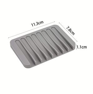Venta Directa de Fábrica, Jabonera de Silicona con Diseño de Drenaje y Desviación de Agua, Soporte para Jabón, Estante para Almacenamiento de Jabón, Procesamiento Personalizado en China - Product Image 1